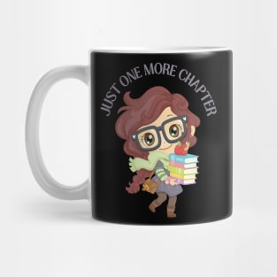 Little sister big sister reading book Just one more chapter I Love Books Bookworm Mug